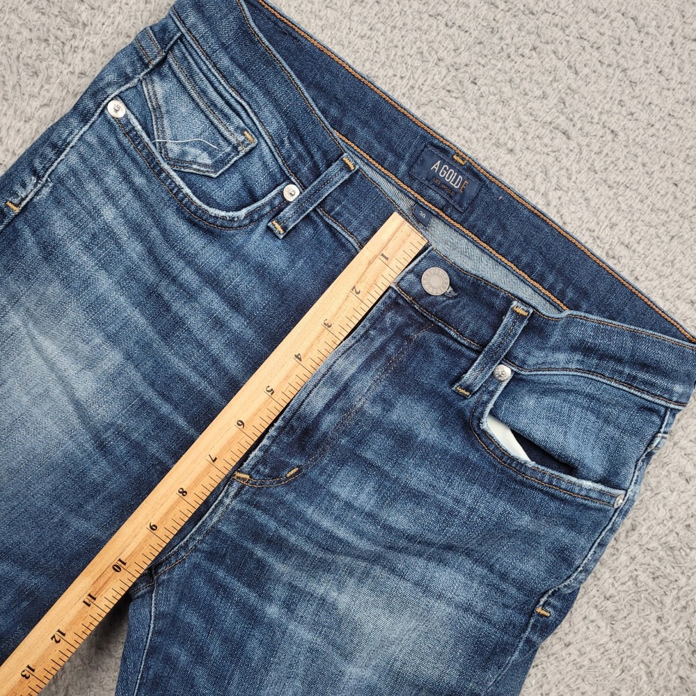 AGOLDE Denim Jeans Womens Size 30 Distressed Ripped Knee Blue Wash - Picture 11 of 12